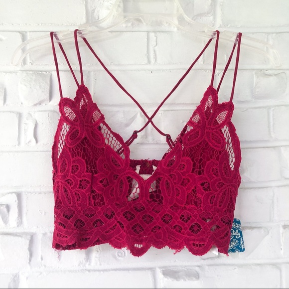 Free People Other - Free People Adella Lace Bralette in Pink S NWT